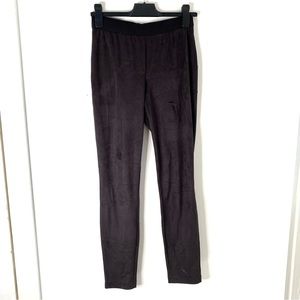 J. Crew Grey Suede Pull-On Pants Back Zip Elastic Waist Stretch Seam Detail
